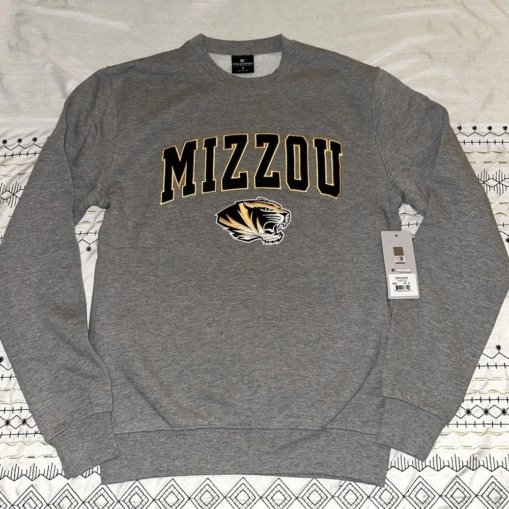 Mizzou Tigers Colosseum Arch & Logo Crew Neck Sweatshirt - Heather Gray - Picture 1 of 3
